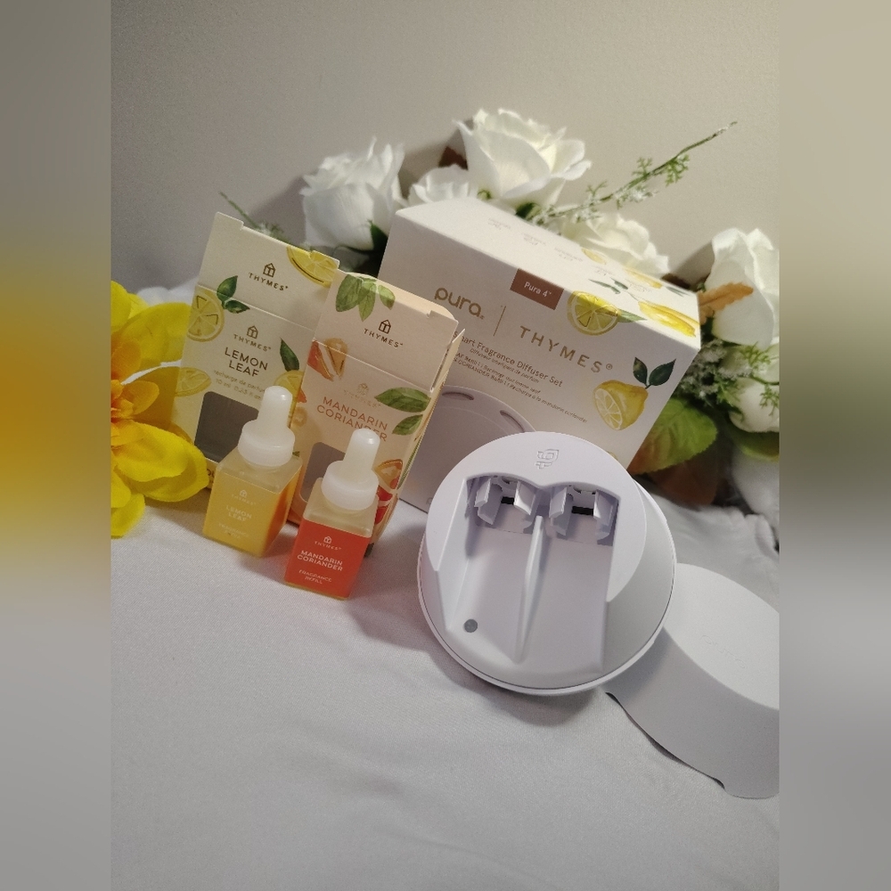 Thymes Mandarin Coriander & Lemon Leaf Pura 4 Smart Fragrance Diffuser Kit - Picture 5 of 7